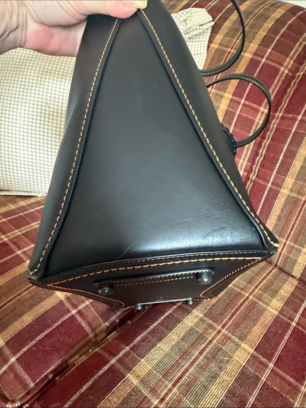 Coach Black Leather Tote with Braided Top Handles and Shoulder Strap - Picture 5 of 6